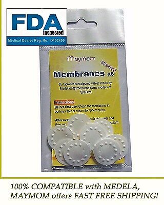Retail Pack Of 8 Membranes For Medela Pump In Style , Lactina , Symphony & Swing